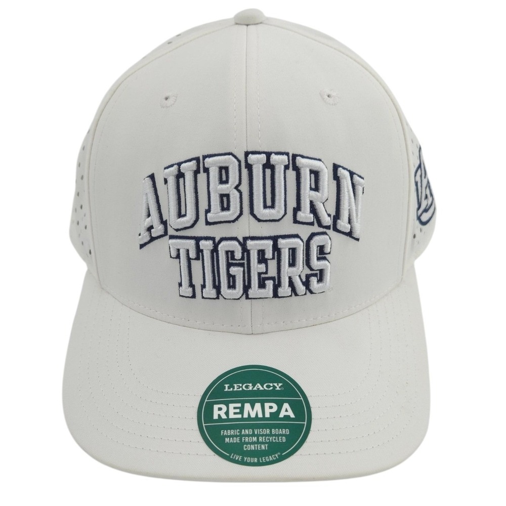 Legacy Auburn Tigers White Snapback Hat Mens Perforated Adjustable Cap NCAA NEW